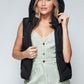Snobbish A Quilted Beauty Zip Up Quilted Hooded Vest in Black