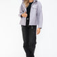 How Dare U My Favorite Layer Drawstring Hem PU Leather Zip Up Jacket in Lilac