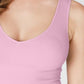 NIKIBIKI Pink Peony Ribbed Wide Strap Crop Seamless Tank