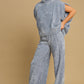 Umgee Breezy and Beautiful Elastic Waist Wide Leg Pants in Light Blue