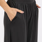 Mittoshop Living for the Flow Stretch Banded Waist Wide Leg Pants with Pockets in Black