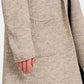 Zenana My Way Hooded Open Front Sweater Cardigan in Heather Mocha