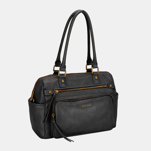 David Jones Doing The Most Zipper PU Leather Handbag