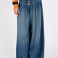 SAGE+FIG On The Move Smocked Waist Band Wide Leg Jeans