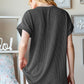 Heimish U S A Graphic Short Sleeve Ribbed Top in Charcoal