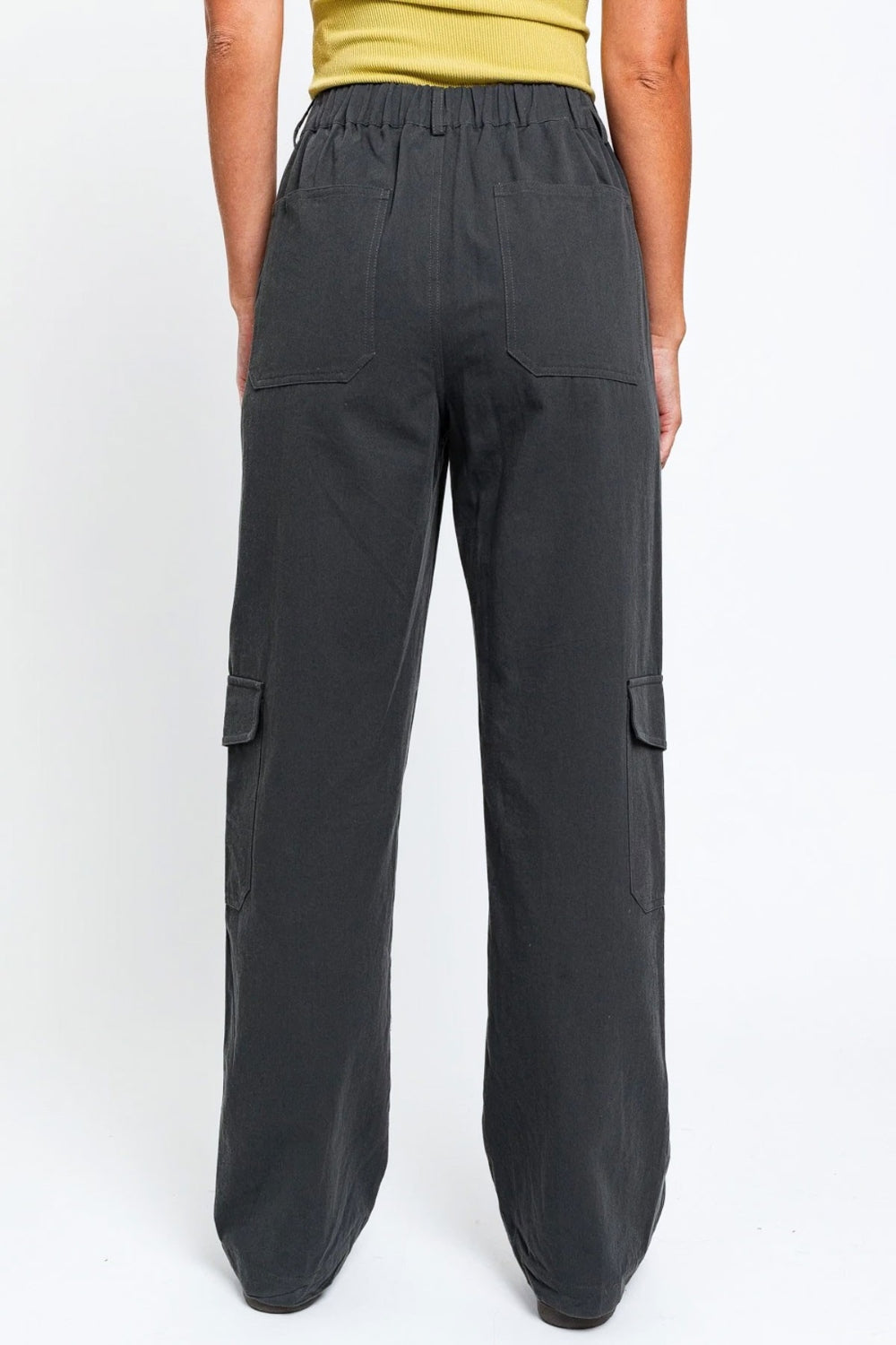 Tasha Apparel Out Of Site High Waisted Wide Leg Cargo Pants with Pockets