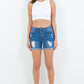 American Bazi Emily High Waist Distressed Frayed Denim Shorts