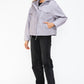 How Dare U My Favorite Layer Drawstring Hem PU Leather Zip Up Jacket in Lilac