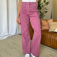 RFM Raelene High Rise Garment Dye Wide Leg Jeans in French Rose