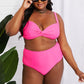 Marina West Swim Take A Dip Twist High-Rise Bikini in Pink