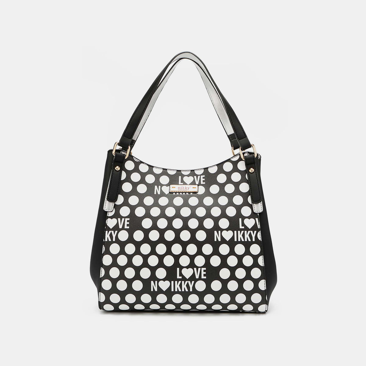 Nicole Lee USA Love Nikky Contrast Polka Dot Handbag