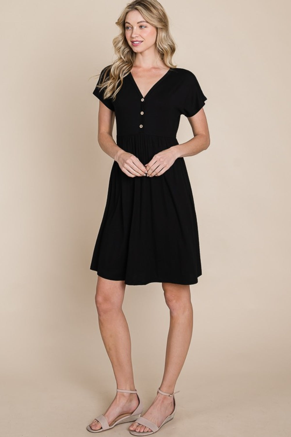 BOMBOM Stick With Me V-Neck Short Sleeve Dress