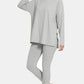 Zenana Lazy Days Brushed Microfiber Top and Leggings Lounge Set in Light Grey