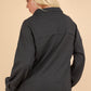 VERY J I'm Covered Button Down Textured Knit Shacket in Charcoal