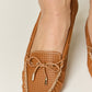 Forever Link Keep It Stepping Bow Decor Flat Loafers in Tan