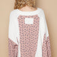 POL A Touch of Sunshine Waffle Knit Floral Notched Neck Long Sleeve Top in White