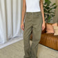 RFM Dani High Rise Garment Dye Wide Leg Jeans in Sage