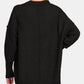 Zenana Everyday Cozy High-Low Hem Drop Shoulder Sweater in Black