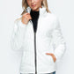 How Dare U Embrace The Chill Pocketed Zip Up Puffer Jacket with Removable Hood in White