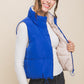 Love Tree Two Faced Zip Up Cropped Contrast Reversible Vest in Azure