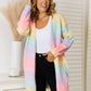 Angel Wings Changing Leaves Gradient Open Front Cardigan with Pockets