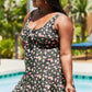 Marina West Swim Clear Waters Swim Dress in Black Roses