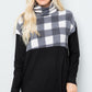 Celeste Plaid Days Pocketed Turtleneck Long Sleeve Blouse