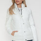 YMI Cozy Perfection Pocketed Zip Up Turtleneck Puffer Jacket in White