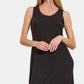 Zenana Simply Slaying Scoop Neck Wide Strap Tank Dress in Black