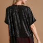 Umgee Layers of Sparkle Sequin Half Sleeve Layered Blouse