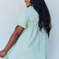 Ninexis Out Of Time Ruffle Hem Dress with Drawstring Waistband in Light Sage