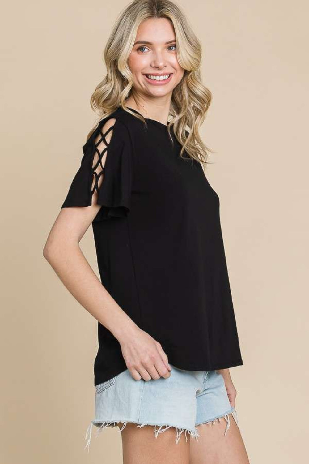 Culture Code Darling Delights Crisscross Short Sleeve T-Shirt