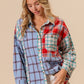 BiBi By The River Color Block Plaid Button Down Shirt