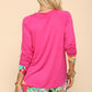 Celeste Tropical Vibes Long Sleeve T-Shirt in Fuchsia