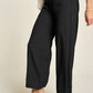 Davi & Dani Wide Awake Wide Leg Mid-Rise Pants in Black