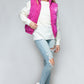 Snobbish Me and My Puffer Fine Fur Lining Quilted Vest in Hot Pink