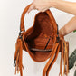 SHOMICO Boho Chic PU Leather Fringe Detail Shoulder Bag