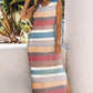 Leaving Footprints Striped Slit Sleeveless Maxi Dress