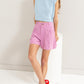 HYFVE Brunch Date High Waist Pleated Linen Shorts in Pink
