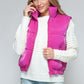 Snobbish Me and My Puffer Fine Fur Lining Quilted Vest in Hot Pink