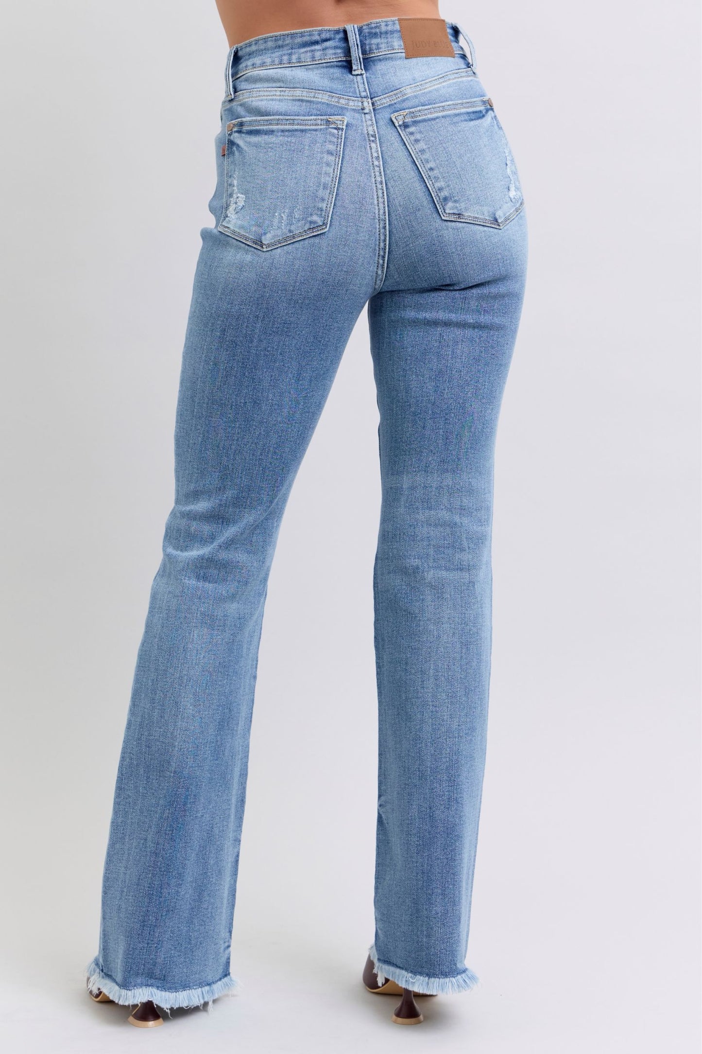 Judy Blue Tiffany Raw Hem High Rise Bootcut Jeans