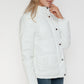 YMI Cozy Perfection Pocketed Zip Up Turtleneck Puffer Jacket in White