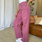 RFM Raelene High Rise Garment Dye Wide Leg Jeans in French Rose