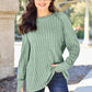 Basic Bae Ready to Slay Ribbed Round Neck Long Sleeve Knit Top