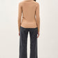 Be Cool Finding My Balance Mock Neck Long Sleeve T-Shirt in Camel