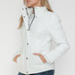 YMI Cozy Perfection Pocketed Zip Up Turtleneck Puffer Jacket in White