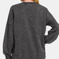 Zenana Endless Vibes High-Low Acid Wash Fleece Sweatshirt in Black