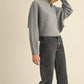 Mable Dolman Days Cropped Sweater in Heather Grey