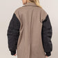HYFVE Elevation Herringbone Mixed Media Contrast Long Sleeve Blazer