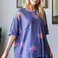 HOPELY Bow Dreams Waffle Side Slit T-Shirt in Purple